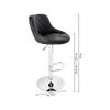 CangLong Swivel Adjustable Counter Height Bar Stool Set - PU Leather Counter Stools with Back, Lift Stools for Kitchen Bar - Black view 3