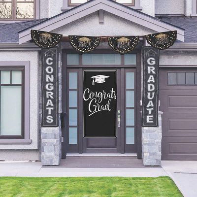 Fun Express Graduate Porch Decorating Kit - Party Decor - 4 Pieces