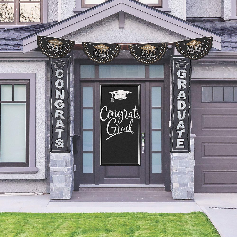 Fun Express Graduate Porch Decorating Kit - Party Decor - 4 Pieces