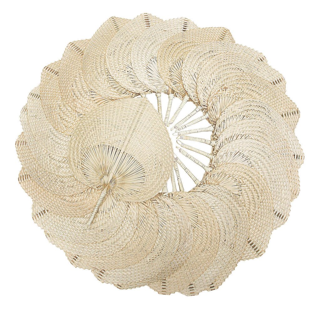 Fun Express Bulk Bamboo Fans - Party Supplies - Outdoor Summer Cooling Supplies Farmhouse Wall Decor Wedding Party Favors - Home Decorations Birthday Gift - 72 Pieces