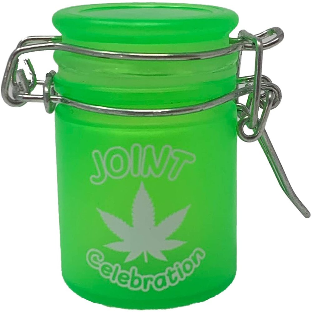 Airtight Glass Herb Mini Storage Jar with Clamping Lid in Choice of Design (White)