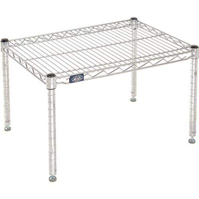 Nexel Commerical Wire Shelf Platform Dunnage Storage Rack, 21" x 36" x 14", Chrome