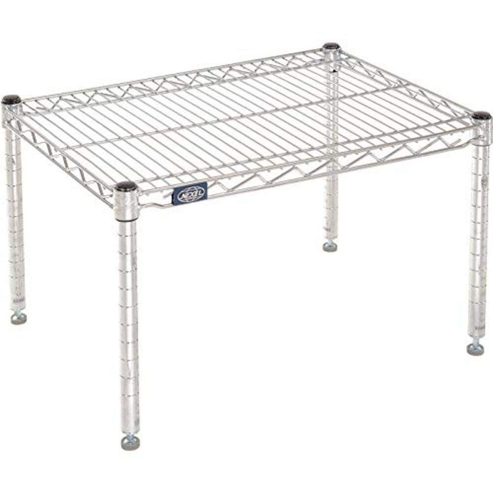 Nexel Commerical Wire Shelf Platform Dunnage Storage Rack, 21" x 36" x 14", Chrome