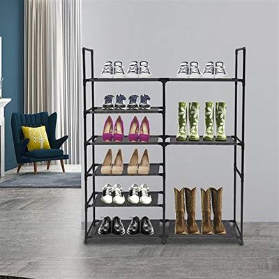 6-Tier Shoe Rack Storage Organizer, Shoe Rack Storage Closet Portable Boot Organizer Shoe Racks Space Saving, Shelves Holds