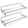 AMT 2 Pack Acrylic Floating Shelves, 15" L x 4" W, Clear Bathroom Wall, Bookshelves, Invisible Display for Office, Bedroom, Small Gap Allows Water to Escape, Free Screws & Drill Bit (L- New Model) view 1