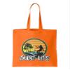 Surf Life - Retro Vintage Beach Palm Trees Reusable Grocery Tote Bag (Orange) view 1