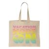 Vacation Mode On - Palm Trees Neon Tropical Reusable Grocery Tote Bag (Natural) view 1
