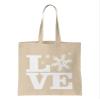 LOVE - Snowflakes Winter Wonderland Snow Reusable Grocery Tote Bag (Natural) view 1