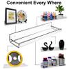 AMT 4 Pack Acrylic Floating Shelves, 15" L x 4.75" W, Clear Bathroom Wall Shelf, Bookshelves, Invisible Display for Office, Bedroom, Small Gap Allows Water to Escape, Free Screws & Drill Bit (XL) view 4
