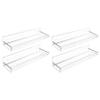 AMT 4 Pack Acrylic Floating Shelves, 15" L x 4" W, Clear Bathroom Wall Shelf, Bookshelves, Invisible Display for Office, Bedroom, Small Gap Allows Water to Escape, Free Screws & Drill Bit (Medium) view 1