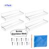 AMT 4 Pack Acrylic Floating Shelves, 15" L x 4" W, Clear Bathroom Wall Shelf, Bookshelves, Invisible Display for Office, Bedroom, Small Gap Allows Water to Escape, Free Screws & Drill Bit (Medium) view 3