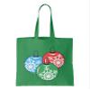 Christmas Ornaments - Balls Decorations Xmas Winter Reusable Grocery Tote Bag (Kelly Green) view 1