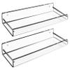 AMT 2 Pack Acrylic Floating Shelves, 15" L x 4.8" W, Clear Bathroom Wall Shelf, Bookshelves, Invisible Display for Office, Bedroom, Small Gap Allows Water to Escape, Free Screws & Drill Bit (Medium) view 1