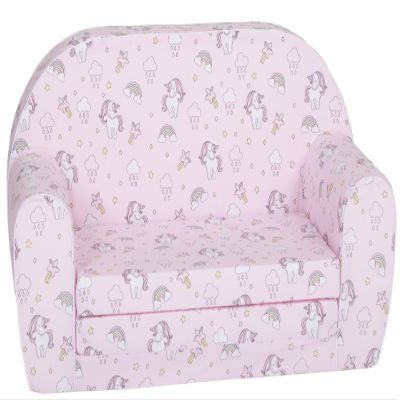 Delsit Kids Couch for Toddlers - 2 in 1 Convertible Foam Sofa to Lounger, Comfy Flip Out Lounge Chair for Children, Made in Europe