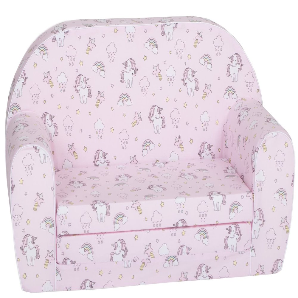 Delsit Kids Couch for Toddlers - 2 in 1 Convertible Foam Sofa to Lounger, Comfy Flip Out Lounge Chair for Children, Made in Europe