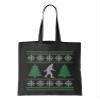 Bigfoot Ugly Christmas - Xmas Pattern Reusable Grocery Tote Bag (Black) view 1