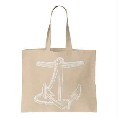 Anchor - Nautical Marine Boat Yacht Reusable Grocery Tote Bag (Natural)