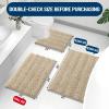 Grandaily Chenille Striped Bathroom Rugs 24x16, Extra Thick and Absorbent Bath Mats, Non-Slip Soft Plush Shaggy Shower Carpet, Machine Wash Dry, Bath Rug for Bathroom, (Small, Beige) view 2