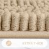 Grandaily Chenille Striped Bathroom Rugs 24x16, Extra Thick and Absorbent Bath Mats, Non-Slip Soft Plush Shaggy Shower Carpet, Machine Wash Dry, Bath Rug for Bathroom, (Small, Beige) view 4