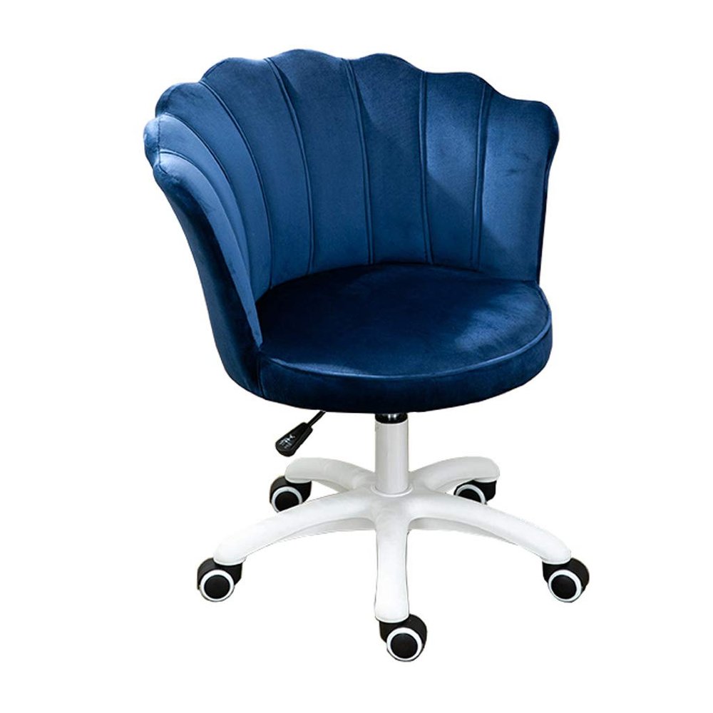 LIYFF-Stools Modern Design Velvet Desk Chair, Mid-Back Home Office Chair, Velvet Upholstered Swivel Adjustable Task Chair, Max Weight Capacity 150kg