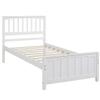 PovKeever Wood Platform Bed Twin Size Platform Bed, White view 1