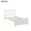 PovKeever Wood Platform Bed Twin Size Platform Bed, White view 2