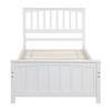 PovKeever Wood Platform Bed Twin Size Platform Bed, White view 3