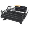 BRIAN & DANY Aluminum Dish Drying Rack, Dish Racks for Kitchen Counter, Dish Drainer with Removable Cutlery Holder & Cup Holder, 16.5" L x 11.8" W, Black view 1