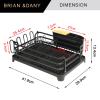 BRIAN & DANY Aluminum Dish Drying Rack, Dish Racks for Kitchen Counter, Dish Drainer with Removable Cutlery Holder & Cup Holder, 16.5" L x 11.8" W, Black view 4