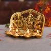 Wgloryind Metal Laxmi Ganesh Saraswati Idol Showpiece with Diya (Golden, 9 X 6 X 5 Inches) view 2
