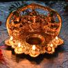 Wgloryind Metal Laxmi Ganesh Saraswati Idol Showpiece with Diya (Golden, 9 X 6 X 5 Inches) view 3