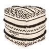 REDEARTH  UNSTUFFED Pouf Ottoman Cover Textured Boho Storage Cube Bean Bag Farmhouse Poof Pouffe Footrest for Living Room, Bedroom, Kidsroom; 100% Cotton (18"X18"X18"; Black Natural) view 1