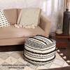 REDEARTH  UNSTUFFED Pouf Ottoman Cover Textured Boho Storage Cube Bean Bag Farmhouse Poof Pouffe Footrest for Living Room, Bedroom, Kidsroom; 100% Cotton (18"X18"X18"; Black Natural) view 2