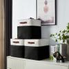 DECOMOMO Storage Cubes, 11x11 Cube Storage Bins, Baskets for Shelves (Black & White, Cube 11" - 4 Pack) view 3