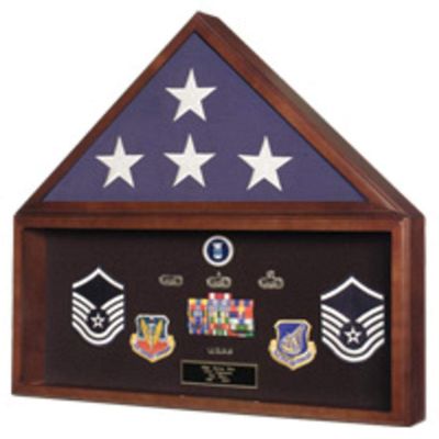 Burial Flag Medal Display case, Ceremonial Flag Display.