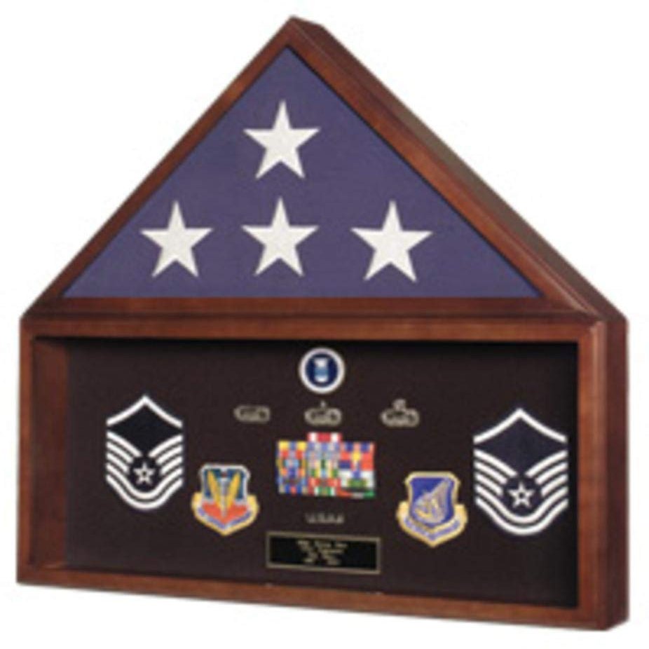 Burial Flag Medal Display case, Ceremonial Flag Display.
