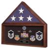 Burial Flag Medal Display case, Ceremonial Flag Display. view 1