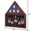 Burial Flag Medal Display case, Ceremonial Flag Display. view 2