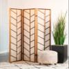 Coaster Home Furnishings - Mila - Pine Wood - 70-Inch 3-Panel Room Divider Folding Shoji Screen with Linen Fabric, Metal Hinges, and Contempandary Style - Living Room & Bedroom - Walnut - 962923 view 2