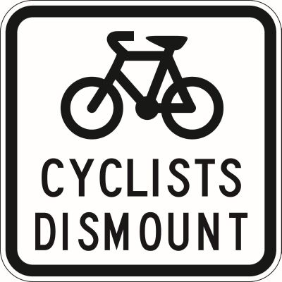 TNND Bicycles Cyclists Dismount Plaques and Signs Outdoor Aluminum Metal Sign 12X12 Inches