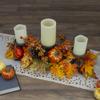 21" Orange Fall Harvest Leaves and Pumpkins Candle Holder view 2