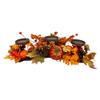 21" Orange Fall Harvest Leaves and Pumpkins Candle Holder view 4