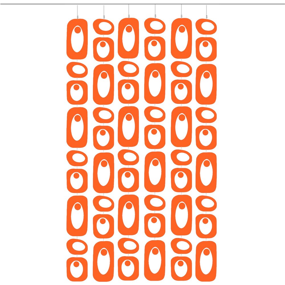 Atomic Mobiles Vibrant Orange Beatnik Party Room Divider DIY Kit - Mid Century Modern Contemporary Room Partition - Home & Office Decor - Many Sizes! (XL - 44w x 70h)