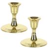 3SCompany Shiny Solid Brass Gold Small Taper Candle Holder 2 1/2" Tall view 2