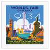 1934 World's Fair Chicago - Tour the World at the Fair - Vintage Travel Poster by Weimer Pursell c.1934 - Fine Art Rolled Canvas Print 16in x 20in view 1