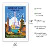 1934 World's Fair Chicago - Tour the World at the Fair - Vintage Travel Poster by Weimer Pursell c.1934 - Fine Art Rolled Canvas Print 16in x 20in view 2