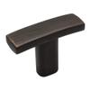 PJS Hardware Cabinet Hardware Oil Rubbed Bronze Subtle Arch T Knobs 363ORBthe Best! view 1