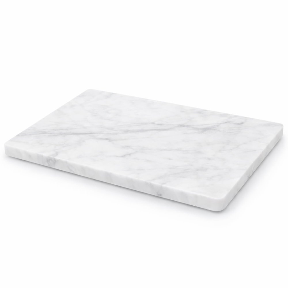 KCKULLICRAFT 812 Inches White Marble Cheese & Charcuterie Serving Board Natural Marble Cutting Board & Pastry Slab with NonSlip Feet Premium Stone Kitchen Tray Gift.