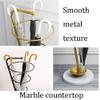 Umbrella Racks WXYZ Light Luxury Metal Umbrella Stand with Marble Base, Umbrella Bucket in Home Hotel Lobby, Can Hold Long and Short Umbrellas, Black White Gold 85x32cm (Color : Black+White) view 3