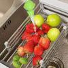 CARNAVAL Stainless Steel Kitchen Drying Rack, Retractable Drain Basket with Adjustable Armrest, Over The Sink Dish Drying Rack view 2